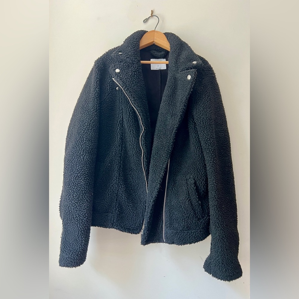 Old Navy Black Teddy Moto Jacket
